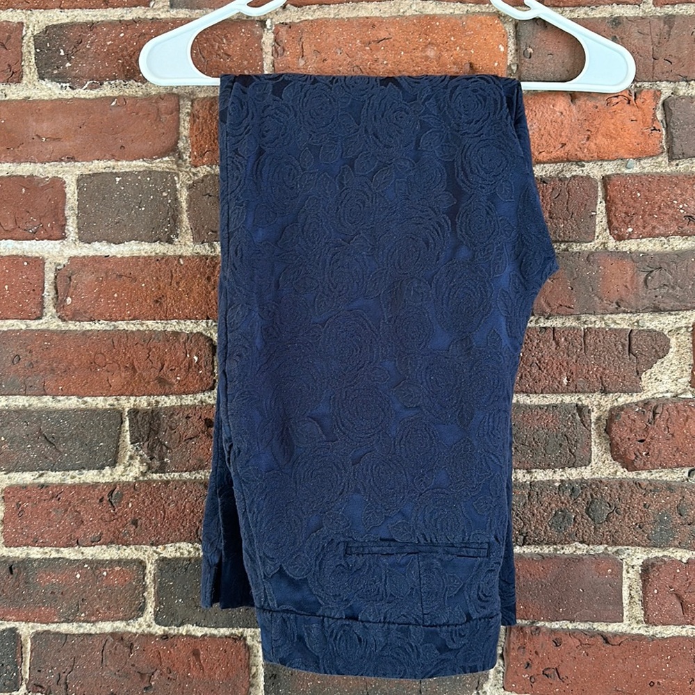A new day, blue floral pants, size 8, retro look